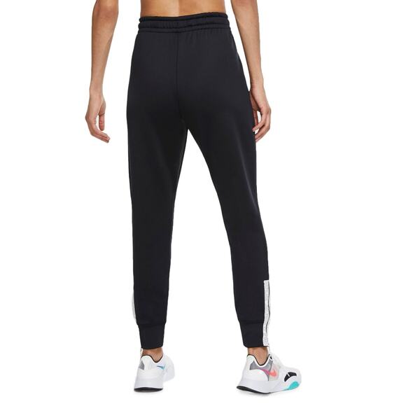 Nike Dri-Fit Therma Taping Logo Sweatpants Ankle Zip Joggers Black White Large - Picture 6 of 14